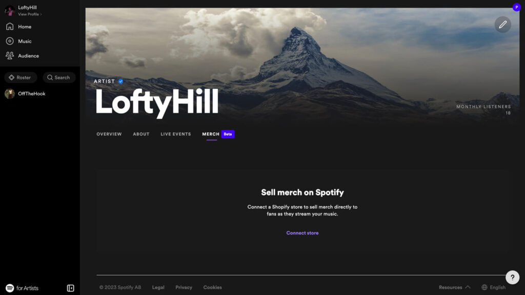 Ability to Sell Merch on Spotify