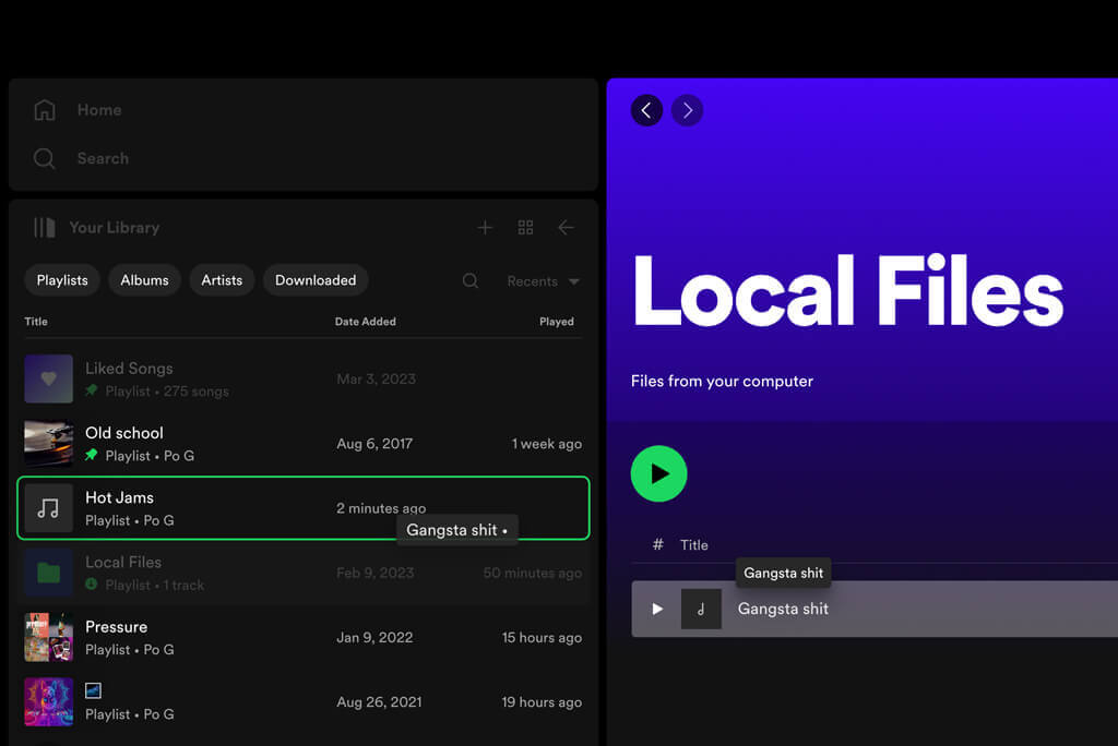 Moving Local Files to Spotify Playlist