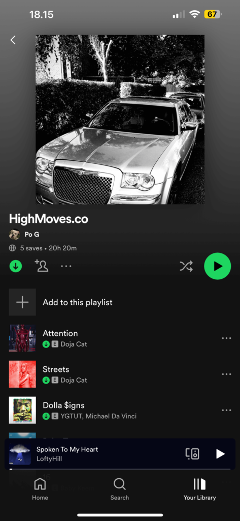 Spotify Mobile Playlist Details